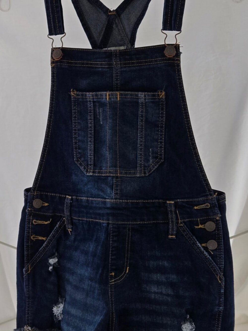 JORDACHE VINTAGE BLUE DENIM BIB Jean SHORTS OVERALLS